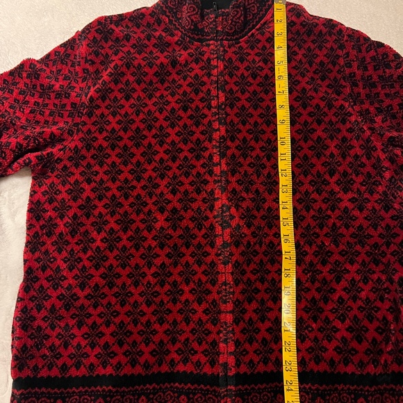 Talbots Geo Print Fair Isle Polar Fleece full zip Jacket for Women size XL - Picture 3 of 5